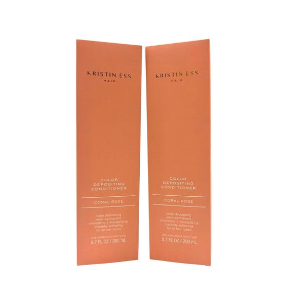 NIB Kristin Ess Hair Color Depositing Conditioner 6.7 OZ/200 mL Coral Rose 2Pk - Picture 1 of 3